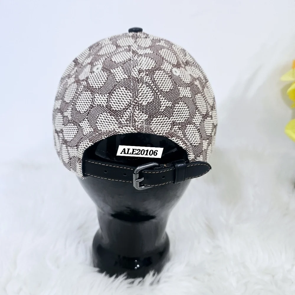Coach Black and Brown Patterned Hat Unisex
